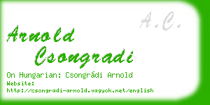 arnold csongradi business card